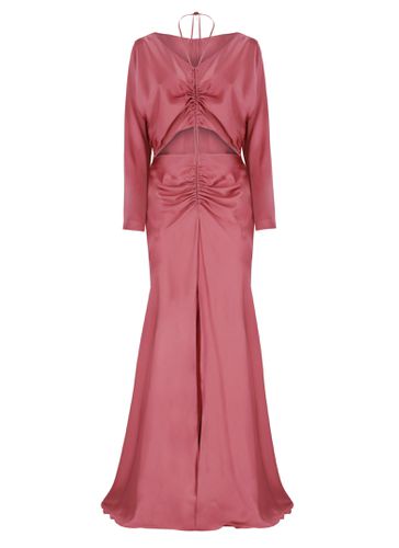 Aubergine Satin Finish Dress - Alberta Ferretti - Modalova