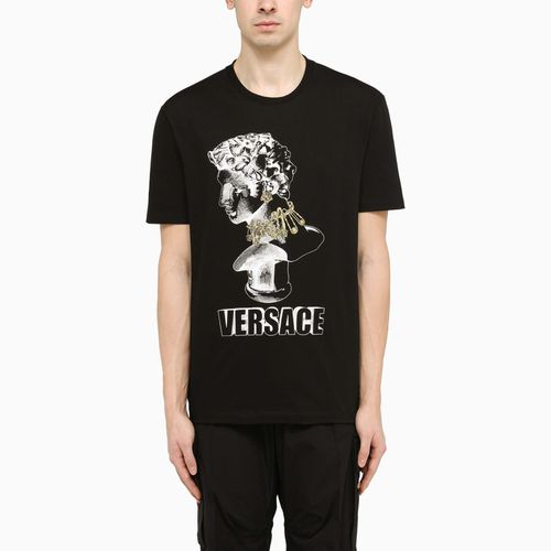 Versace Black Graphic T-shirt - Versace - Modalova