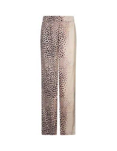 Light Beige Trousers With Leopard Pattern - Roberto Cavalli - Modalova