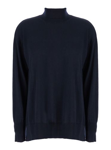 Blue High Neck Sweater In Wool Woman - 'S Max Mara - Modalova