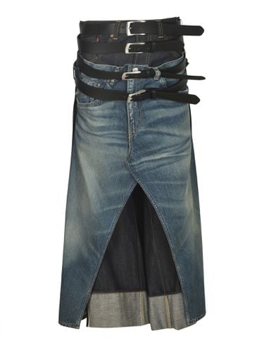 Denim Belted Double-layered Jeans - Junya Watanabe - Modalova