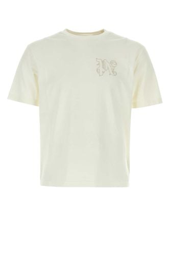 Palm Angels Ivory Cotton T-shirt - Palm Angels - Modalova