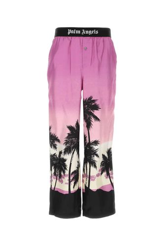 Printed Silk Pyjama Pant - Palm Angels - Modalova