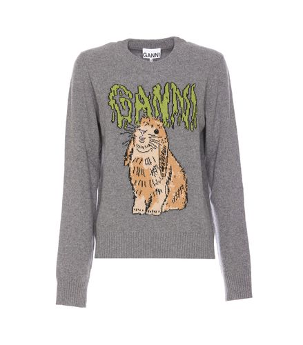 Ganni Graphic Bunny Sweater - Ganni - Modalova