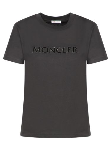 Logo Embellished Crewneck T-shirt - Moncler - Modalova