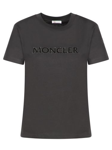 Logo Embellished Crewneck T-shirt - Moncler - Modalova