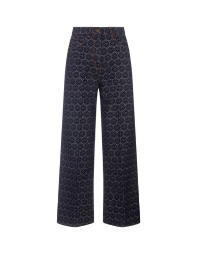 Dark Denim Wide Leg Jeans With Iconic Pattern - Etro - Modalova