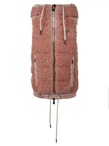 Logo Patched Fur Coated Hooded Gilet - Moncler Grenoble - Modalova