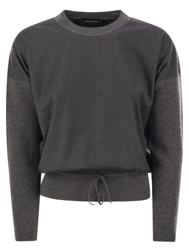 Cropped Crew-neck Sweater - Fabiana Filippi - Modalova