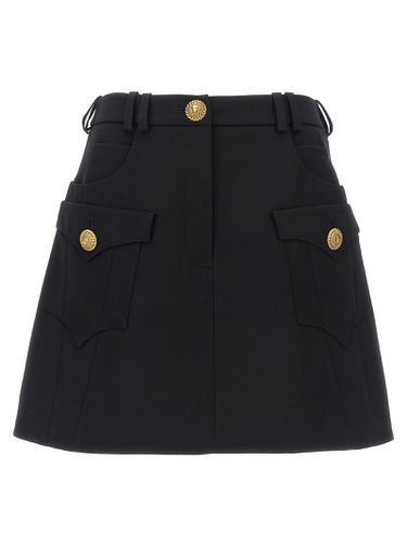 Pockets Gdp Trapeze Mini Skirt - Balmain - Modalova