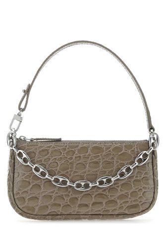 Dove Grey Leather Mini Rachel Handbag - BY FAR - Modalova
