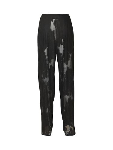 Lace Paneled Elastic Waist Trousers - Amazuìn - Modalova