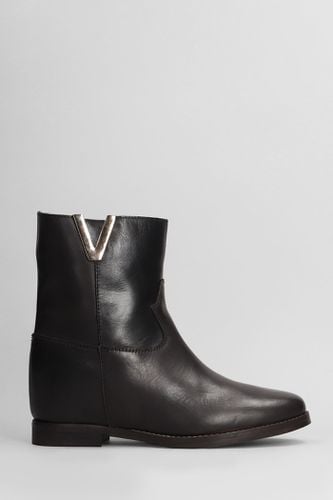 Texan Ankle Boots In Dark Brown Leather - Julie Dee - Modalova