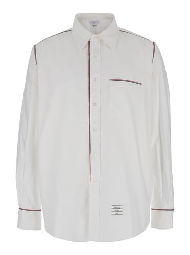 Straight Fit Bd L/s Shirt W/ Gg Framing In Oxford - Thom Browne - Modalova