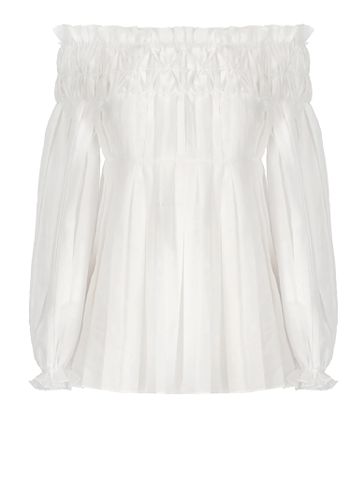 Pleated Off-shoulder Blouse In Organza Woman - Alberta Ferretti - Modalova