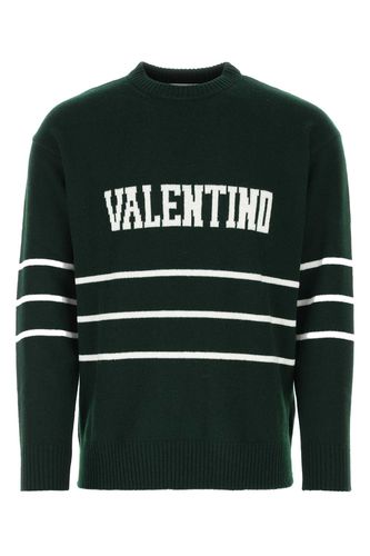Bottle Green Wool Sweater - Valentino Garavani - Modalova