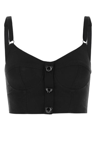 Moschino Black Crepe Top - Moschino - Modalova