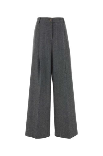 Embroidered Stretch Wool Blend Gabrielle Wide-leg Pant - Hebe Studio - Modalova