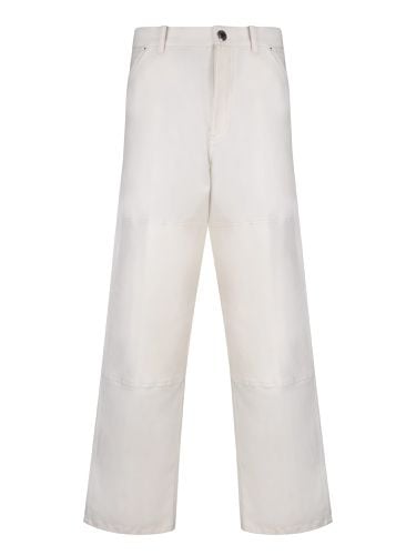 Moncler Ivory Stretch Cotton Pant - Moncler - Modalova