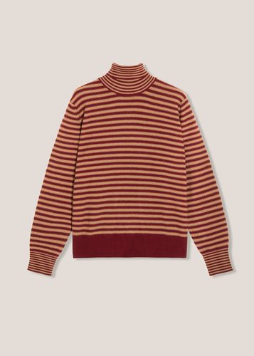 Aaitor Burgundy Wool Striped Turtleneck - doppiaa - Modalova