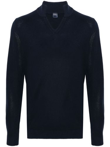 Fedeli Navy Blue Cotton Polo Shirt - Fedeli - Modalova