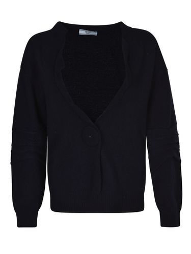 Single Large Buttoned Knit Cardigan - Prada - Modalova