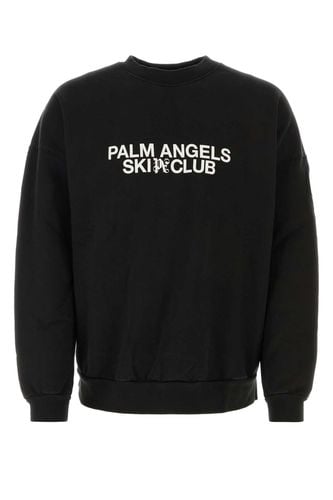 Black Cotton Oversize Sweatshirt - Palm Angels - Modalova