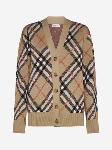 Burberry Check Motif Wool Cardigan - Burberry - Modalova