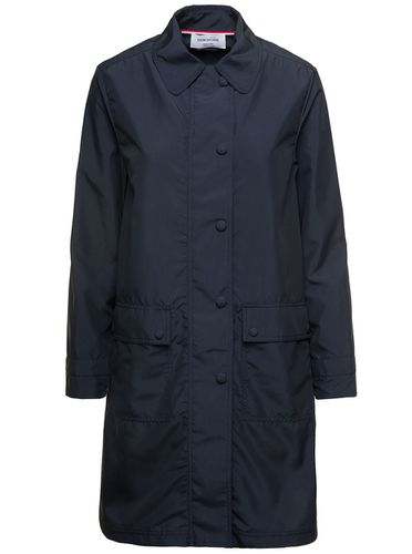 Single-breasted Trench Coat With Round Collar In Ripstop Woman - Thom Browne - Modalova