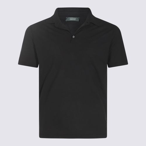 Zanone Black Cotton Polo Shirt - Zanone - Modalova