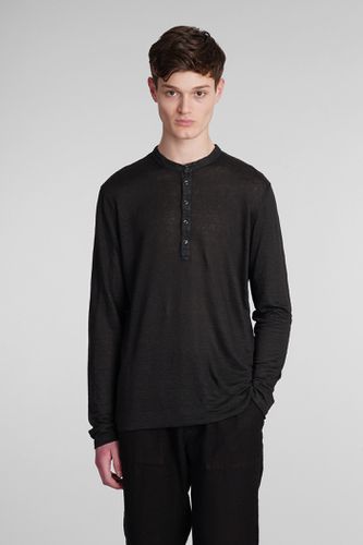 Lino T-shirt In Black Linen - 120% Lino - Modalova