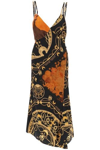 Printed Silk Midi Dress - Marine Serre - Modalova