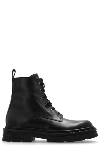 Round-toe Lace-up Ankle Boots - Versace - Modalova