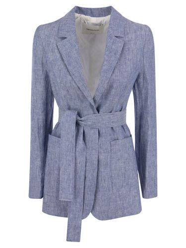 Blazer In Linen With Belt - Fabiana Filippi - Modalova