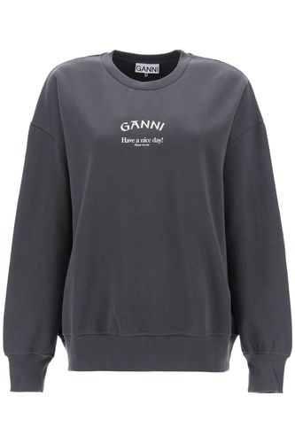 Ganni isoli Grey Cotton Sweatshirt - Ganni - Modalova