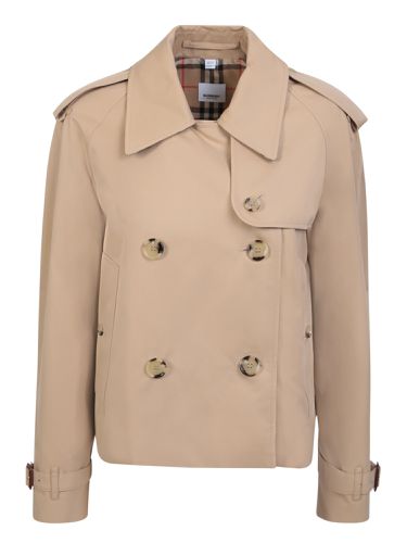 Double-breasted Trench Coat With Epaulettes In Cotton Woman - Burberry - Modalova