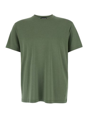 Crewneck T-shirt In Cotton Blend Man - Tom Ford - Modalova