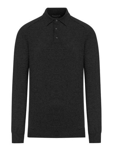 Long-sleeved Knitted Polo Shirt - Roberto Collina - Modalova