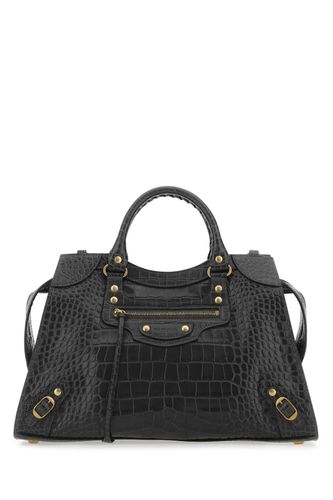 Charcoal Leather Neo Classic City Handbag - Balenciaga - Modalova