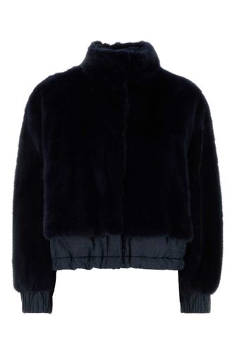 Dark Blue Nylon And Mink Jacket - Fendi - Modalova