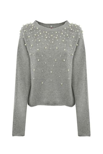 Cashmere Sweater With Pearls - Liviana Conti - Modalova