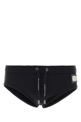 Black Stretch Nylon Swimming Brief - Dolce & Gabbana - Modalova
