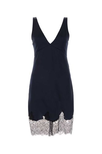 Midnight Blue Satin Mini Dress - Saint Laurent - Modalova