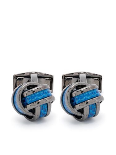 Cufflinks Node Brass Gun Metal Palladium Alutex Blue - Tateossian - Modalova