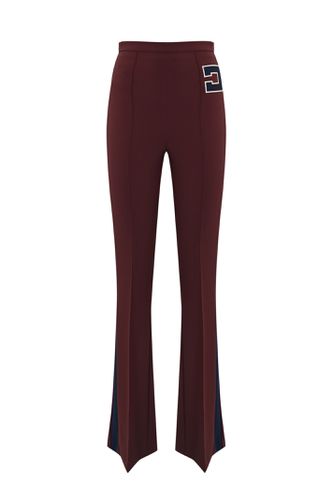 Straight Stretch Crepe Trousers - Elisabetta Franchi - Modalova