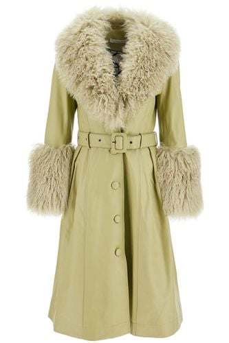 Foxy Leather And Shearling Long Coat - Saks Potts - Modalova