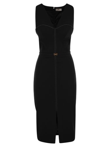 Crepe Bustier Dress With Contrasting Topstitching - Elisabetta Franchi - Modalova