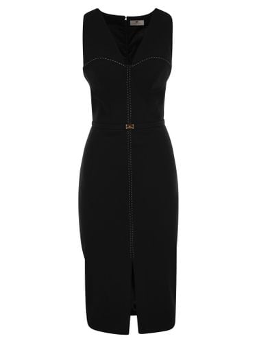 Crepe Bustier Dress With Contrasting Topstitching - Elisabetta Franchi - Modalova