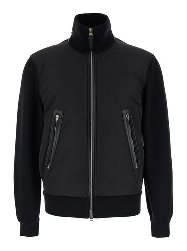 Jacket With High Neck And Zip In Knit And Nylon Man - Tom Ford - Modalova