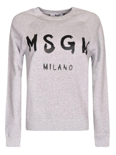 Logo Printed Crewneck Sweatshirt - MSGM - Modalova